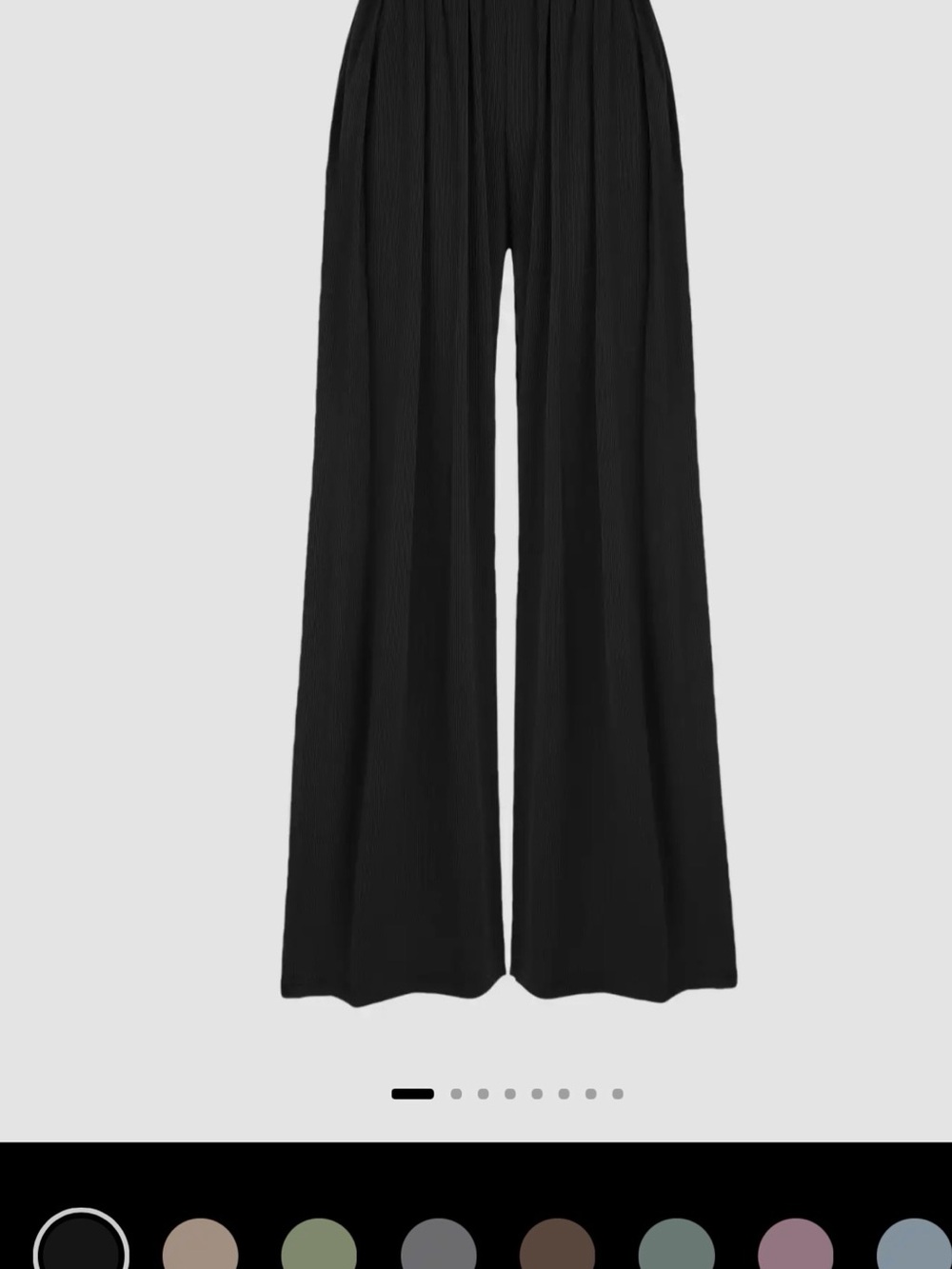 Cider Black French Riviera Vacation Solid Elastic Waist Wide Leg Pants NWT